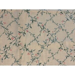 Stroheim & Romann Claverly Screen Print Fabric Vintage 1990 Floral Trellis Cream